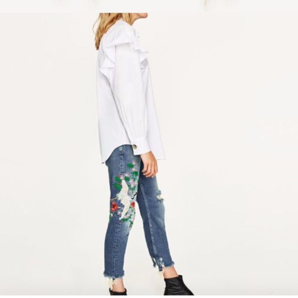 Embroidered Blue Jeans for Women 2 - Picture 9 of 9